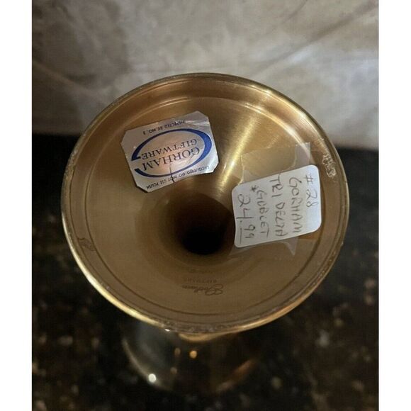 Gorham Giftware Vintage Gold Tone Stemmed Goblet L433 - Picture 6 of 6